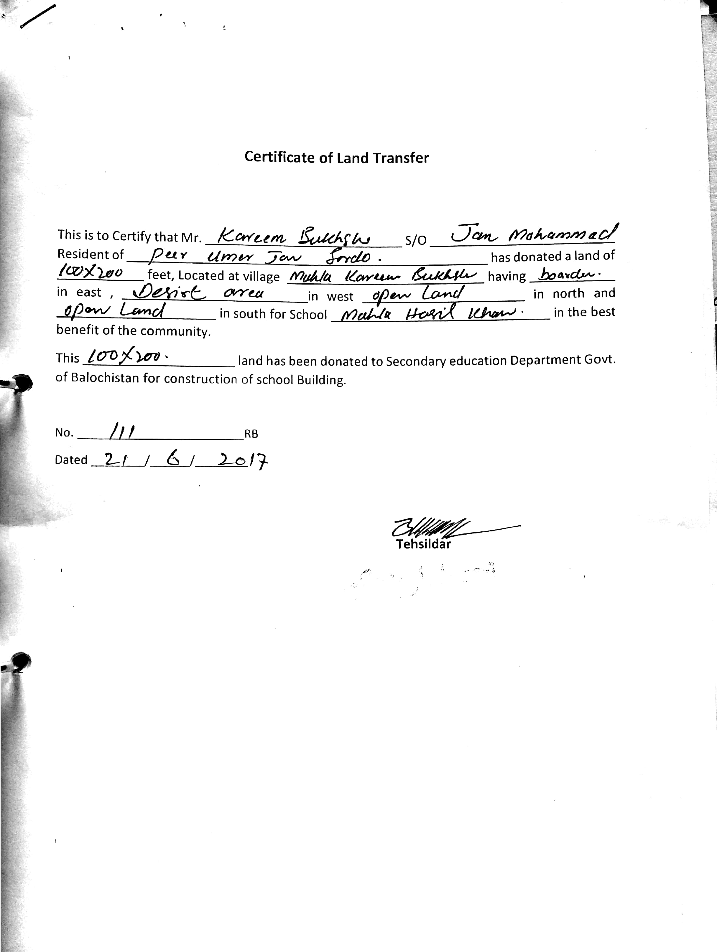 Land Mutation Notification